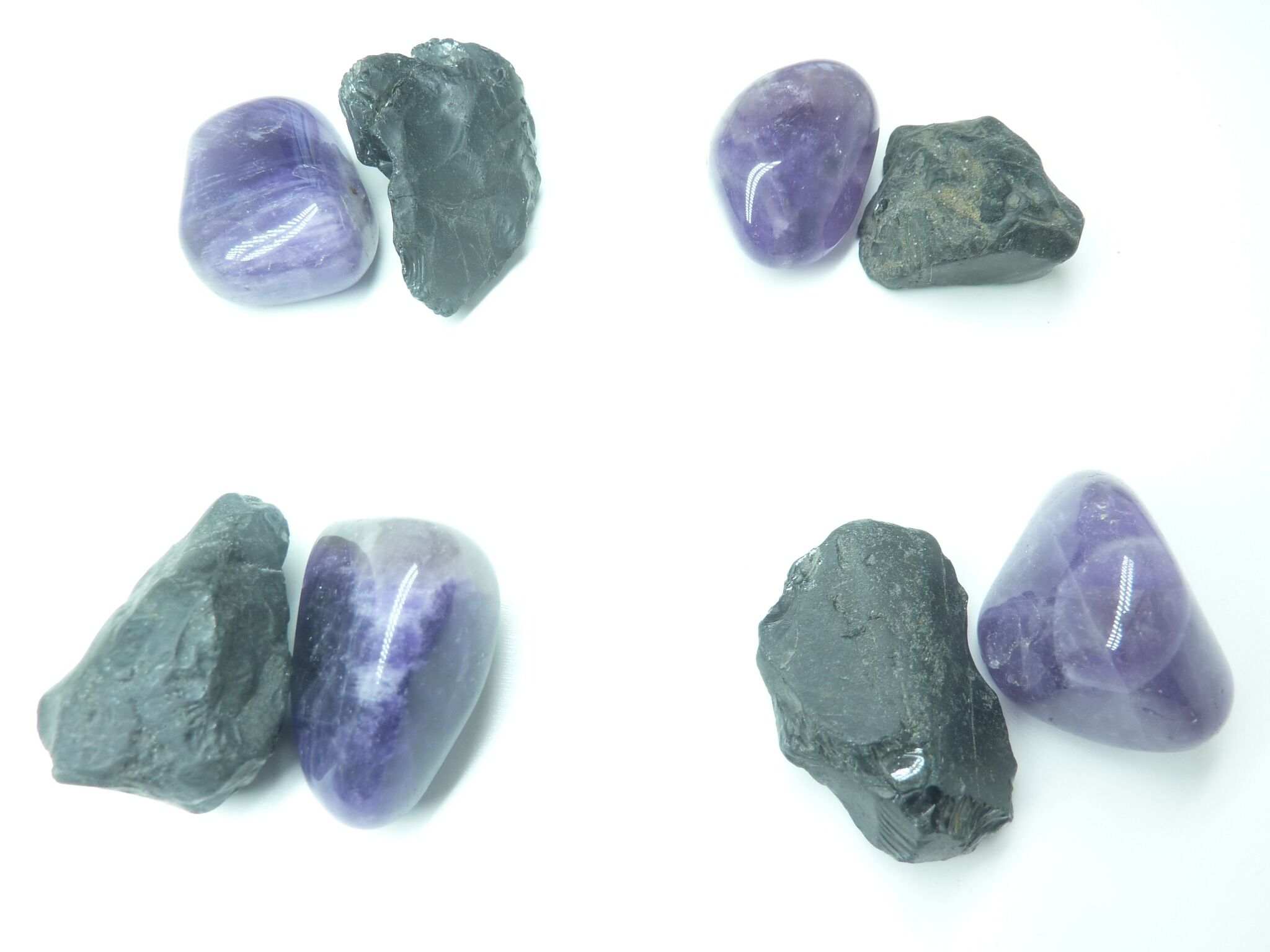 Kit anti-rumination mentale 1 galet Améthyste 1 galet Spinelle noir