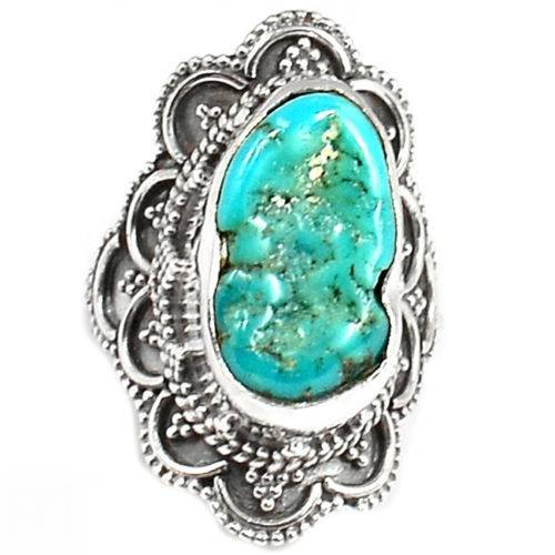 BAGUE TURQUOISE MONTURE EN ARGENT 925.TAILLE 51 3/4 REF 3785