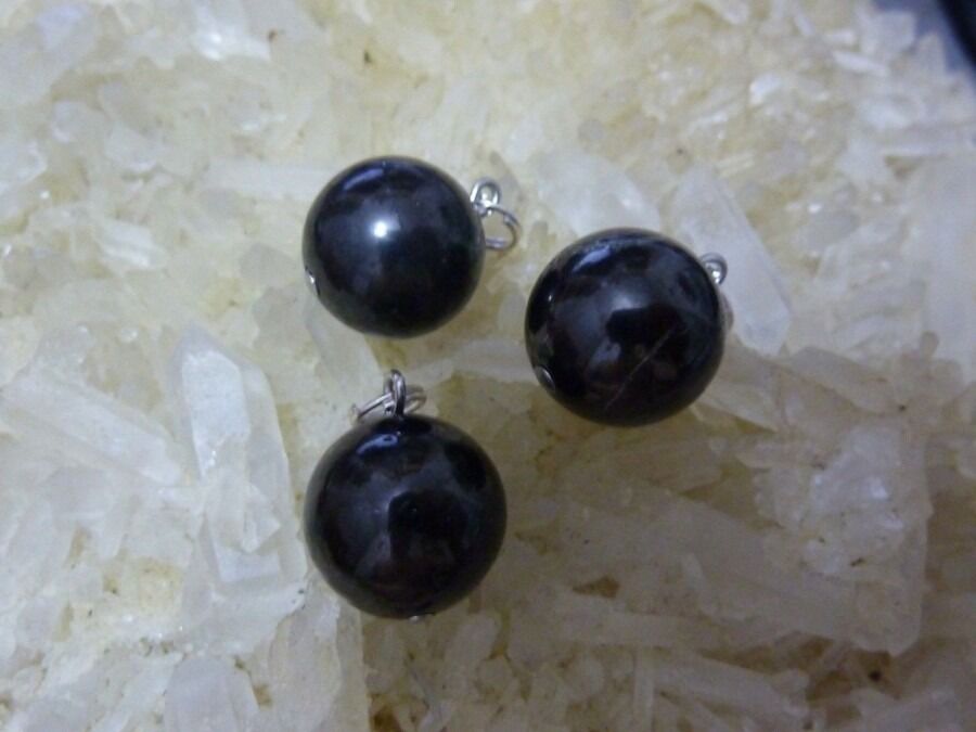 Pendentif Shungite perle ronde 14 mm