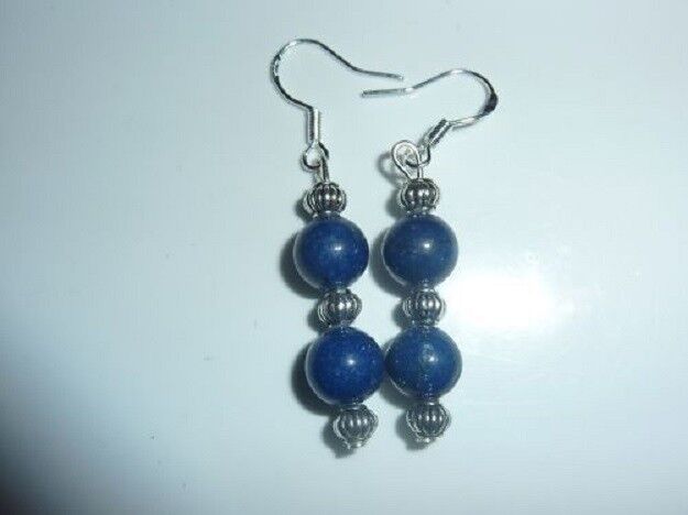 Boucles d'oreilles lapis lazuli perles 8 mm