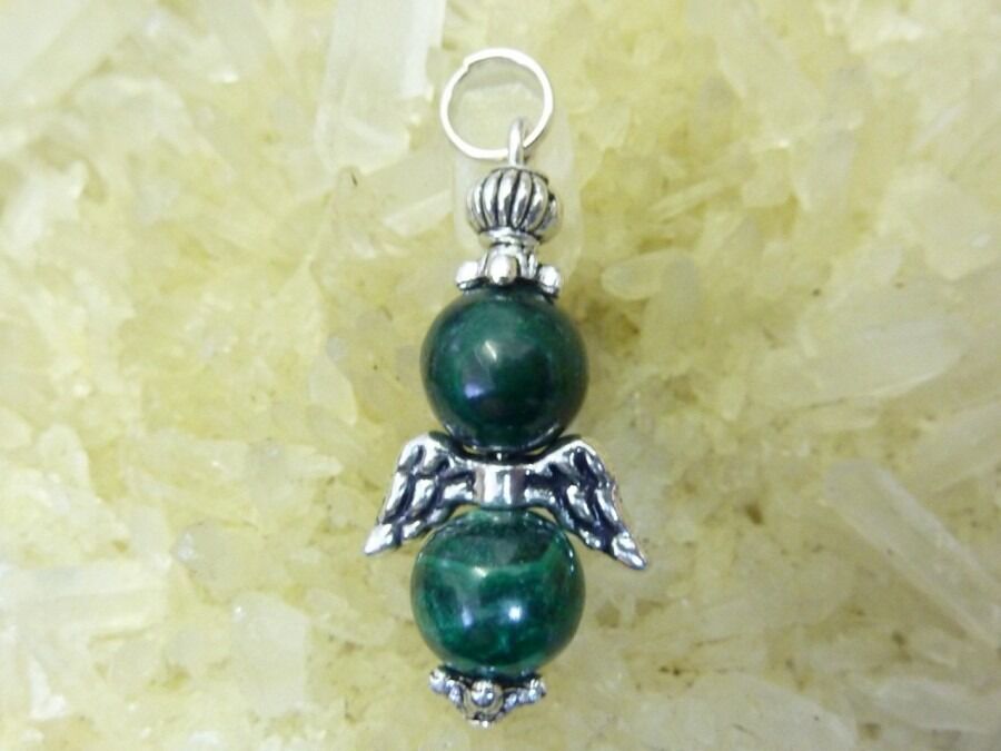 PENDENTIF MALACHITE ANGE 8 MM