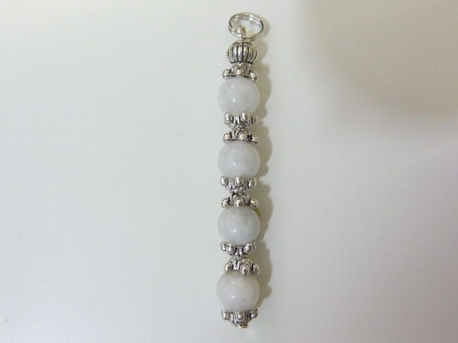 Pendentif Equilibre-Intuition en Pierre de lune perles 6mm