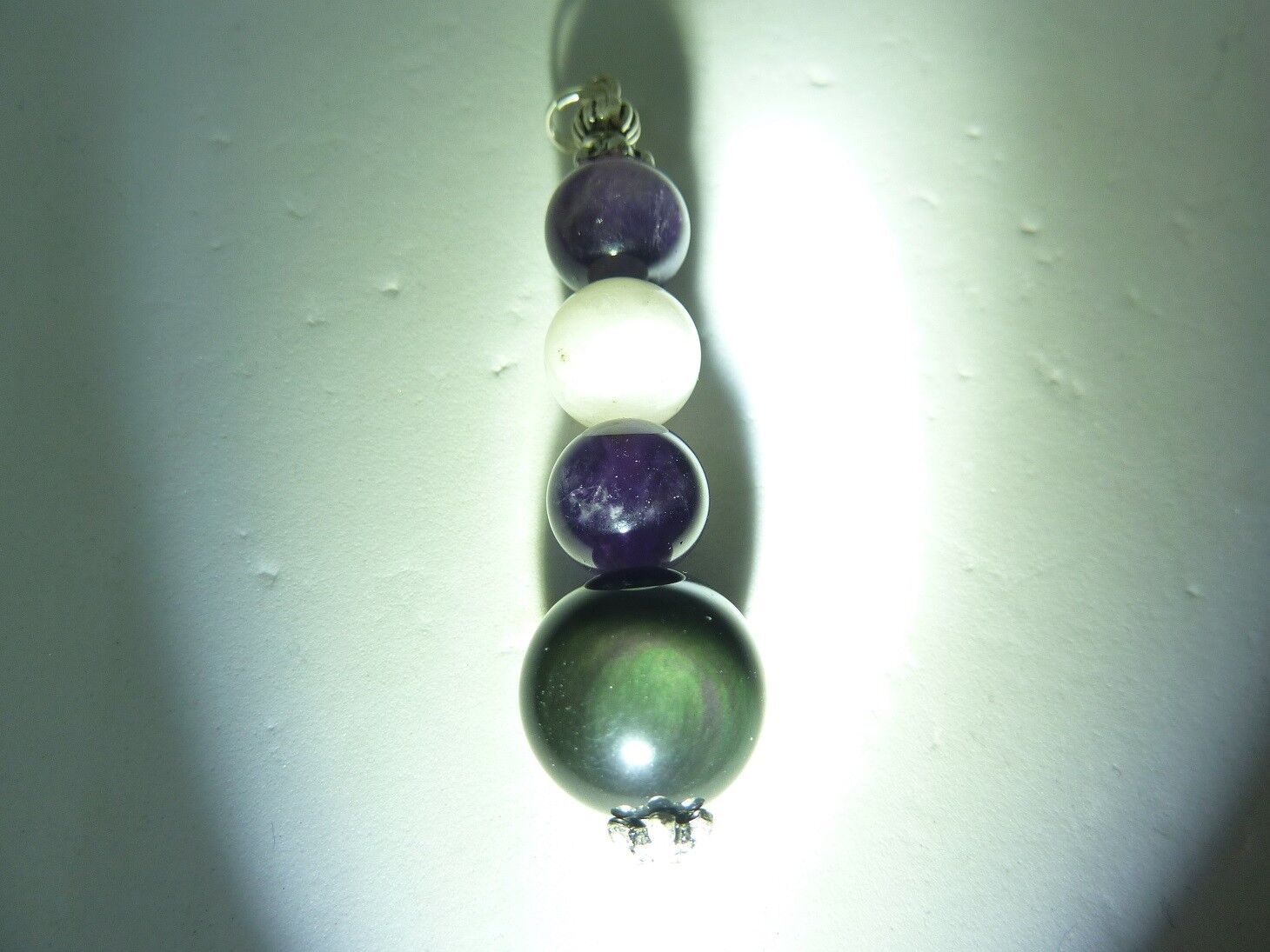 Pendentif Obsidienne oeil céleste-améthyste-pierre de lune-anti angoisse peur – Image 5