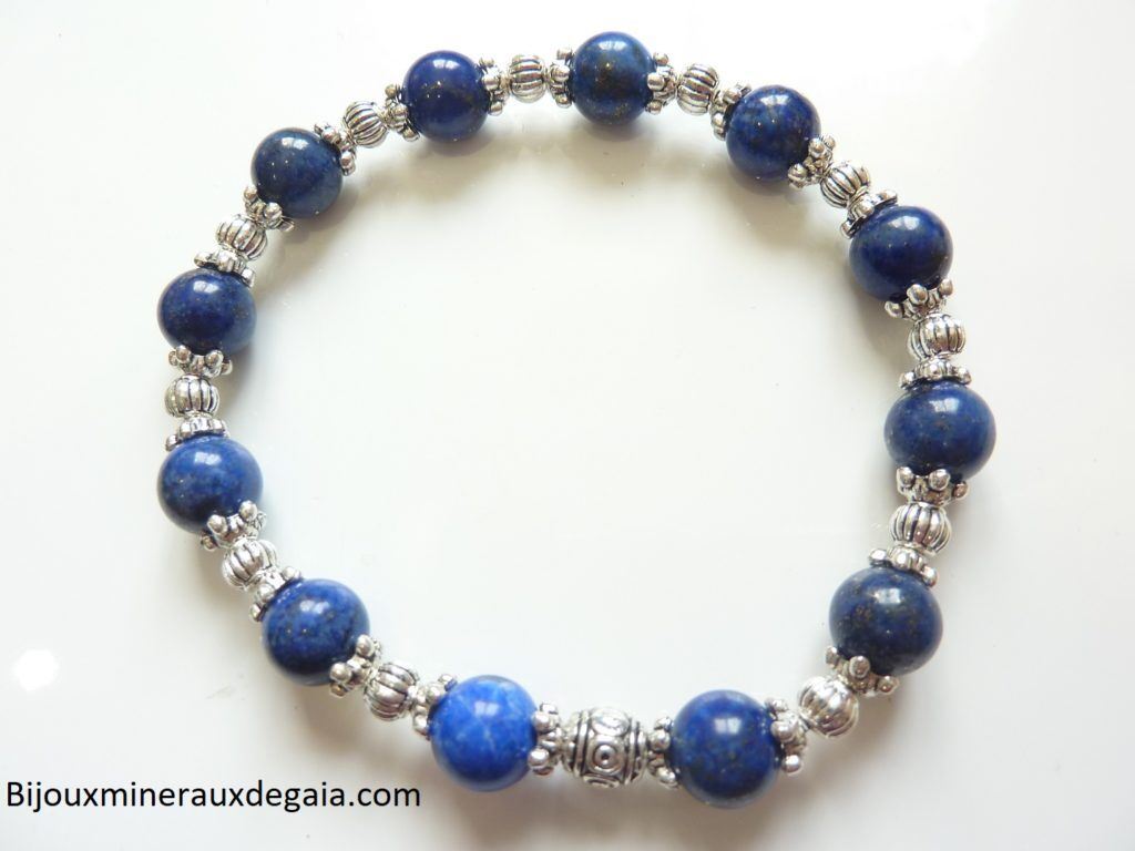 BRACELET LAPIS LAZULI NATURELLE DU PAKISTAN NON TRAITÉ NON COLORÉ