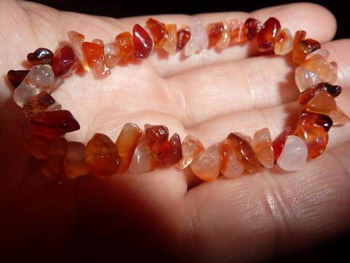 Bracelet cornaline agate de feu perles multiformes 6-10mm