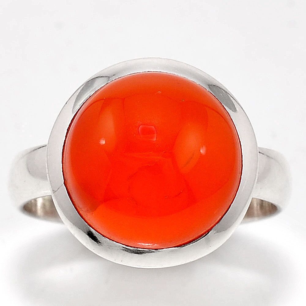 BAGUE CORNALINE MONTURE ARGENT 925 TAILLE 55 1/4 REF 9729