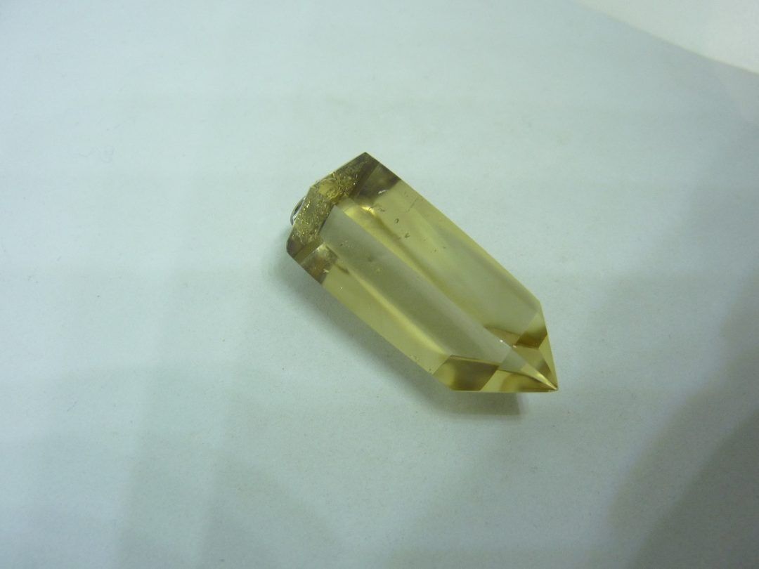 PENDENTIF POINTE CITRINE NATURELLE RARE ! ref 3916