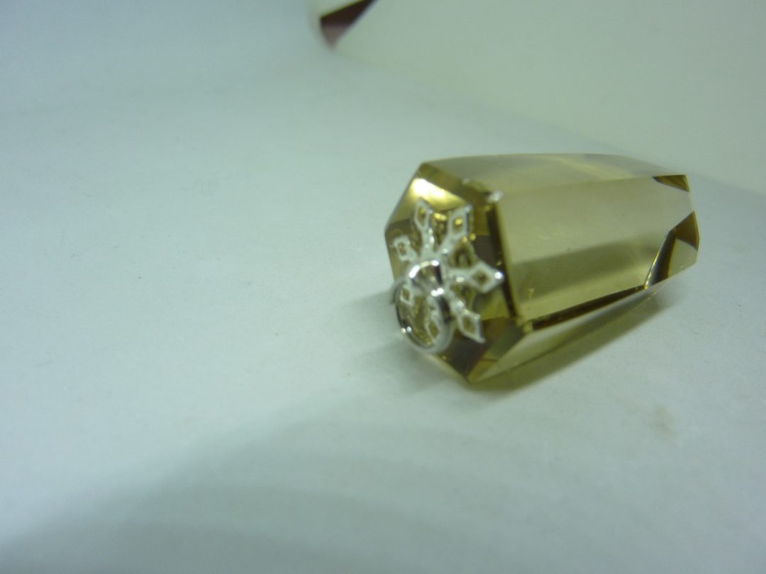 PENDENTIF POINTE CITRINE NATURELLE RARE ! ref 3916