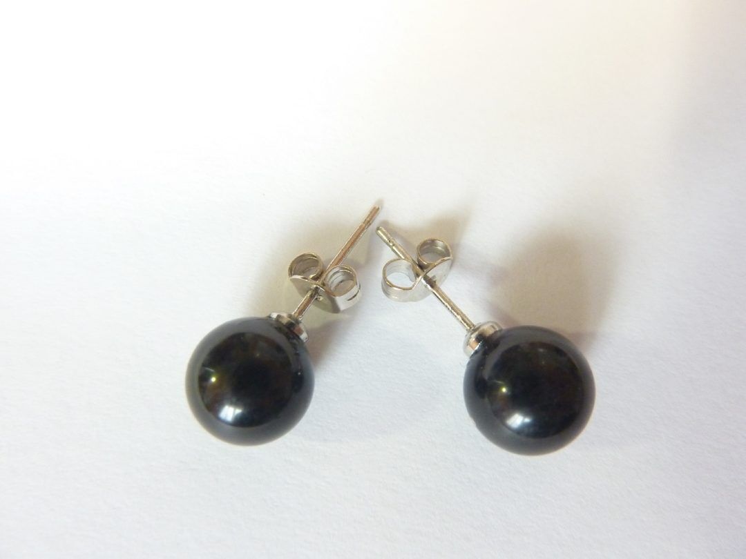 BOUCLES D'OREILLES TOURMALINE NOIRE