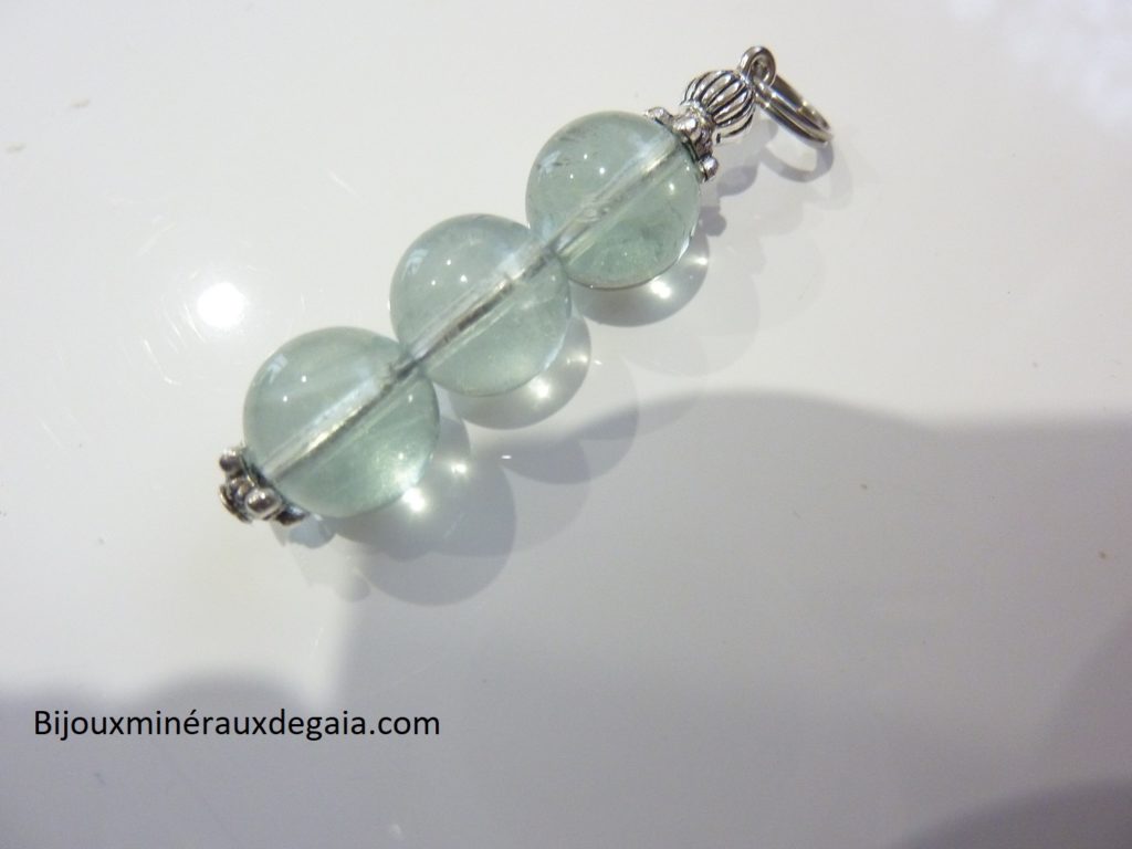 Pendentif Fluorite - Perles rondes 10 mm