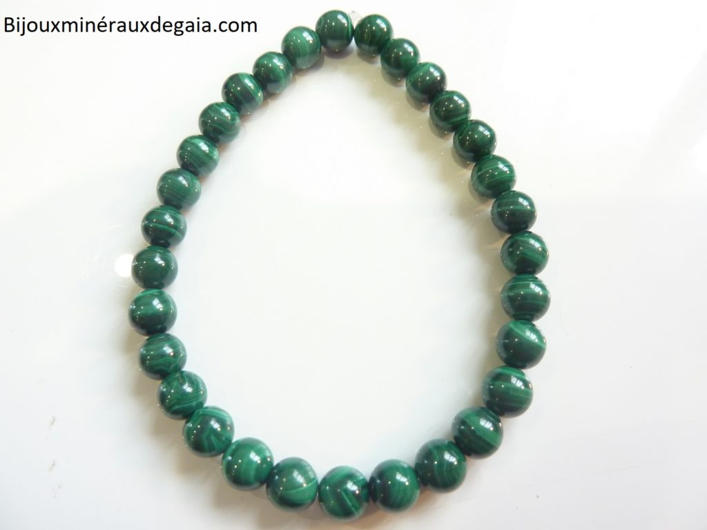 Bracelet Malachite-Perles rondes 6 mm