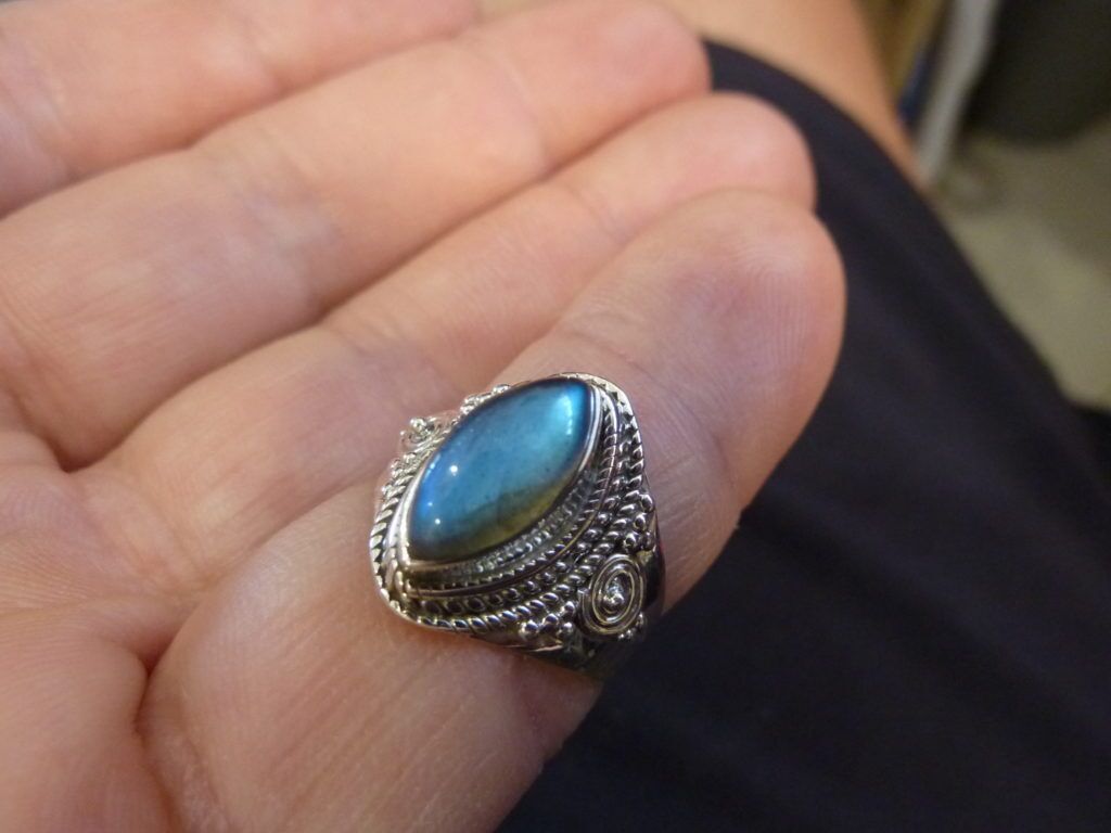 Bague Labradorite monture argent 925 taille 54 ref 1313