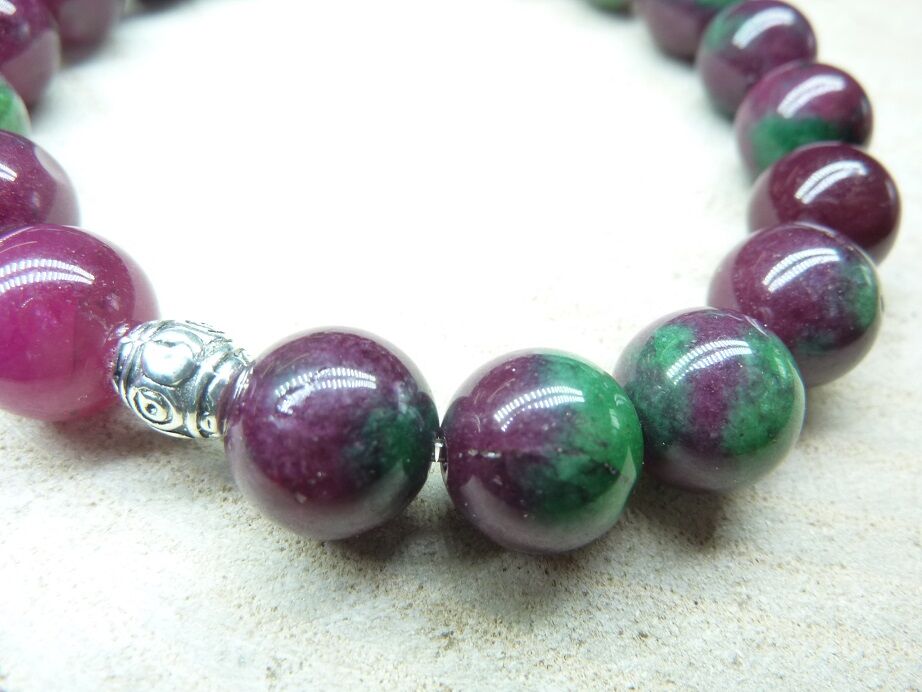 Bracelet Rubis Zoisite - Perles rondes 10 mm