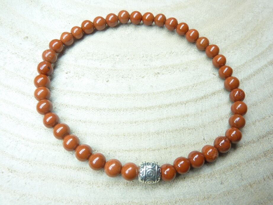 Bracelet Jaspe rouge - Perles 4 mm