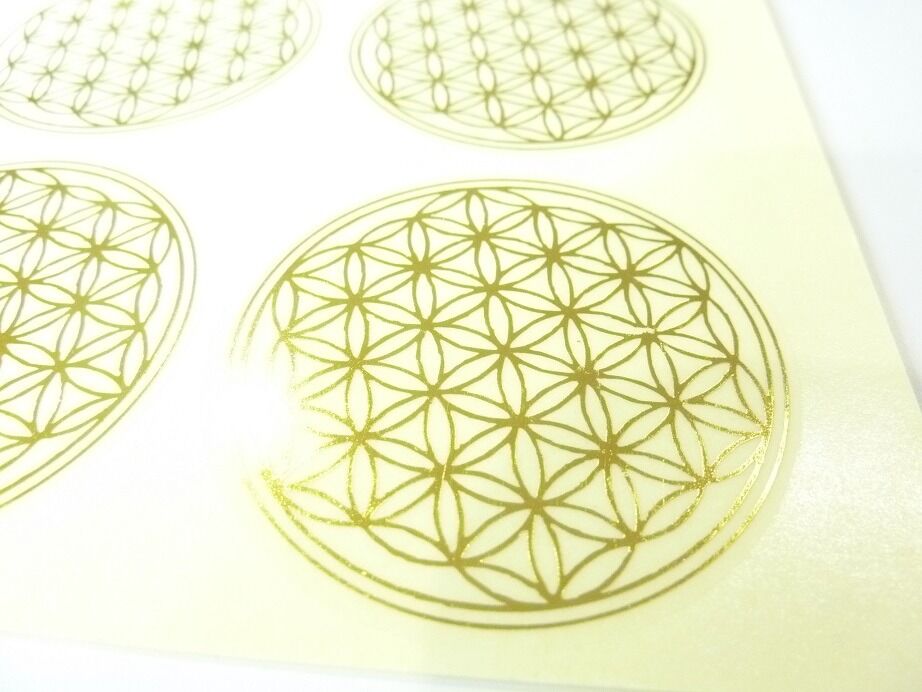 Autocollant sticker énergétique Fleur de vie 5 cm lot de 6