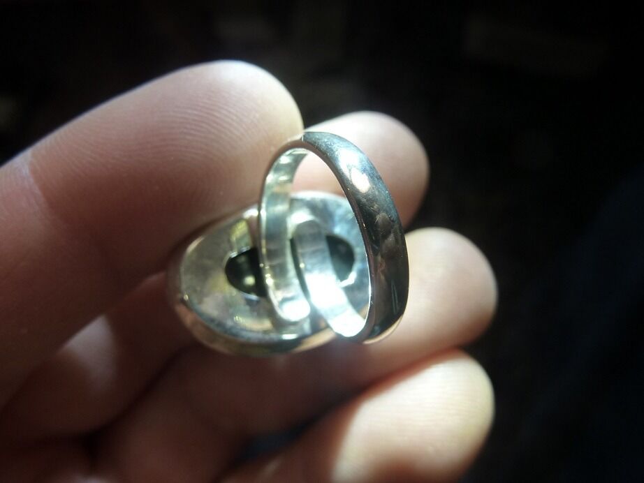 Bague Obsidienne oeil céleste argent 925 taille réglable GG 2902 – Image 3