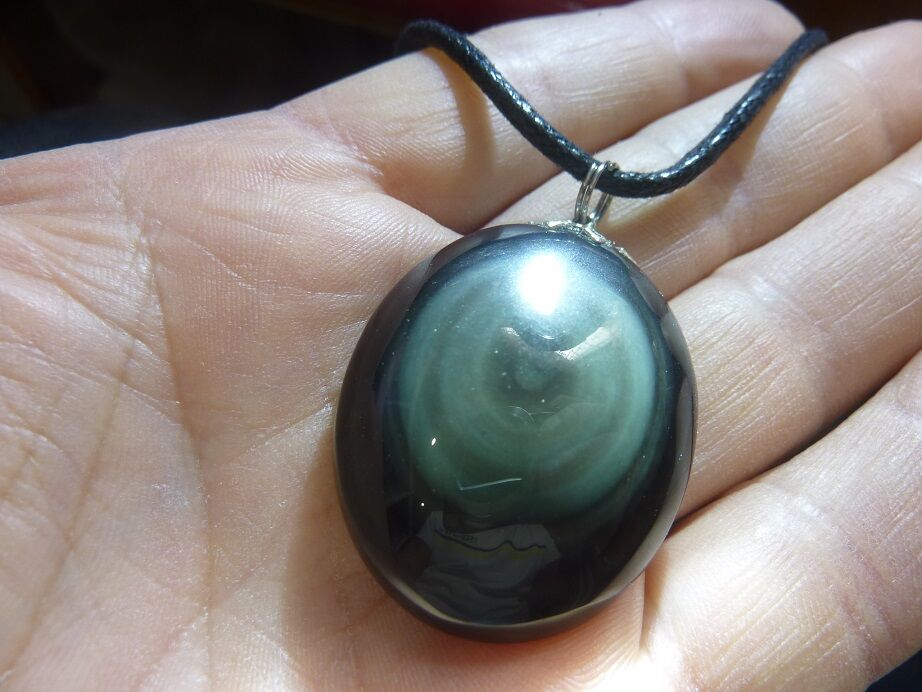 Pendentif Obsidienne oeil céleste ref 0107