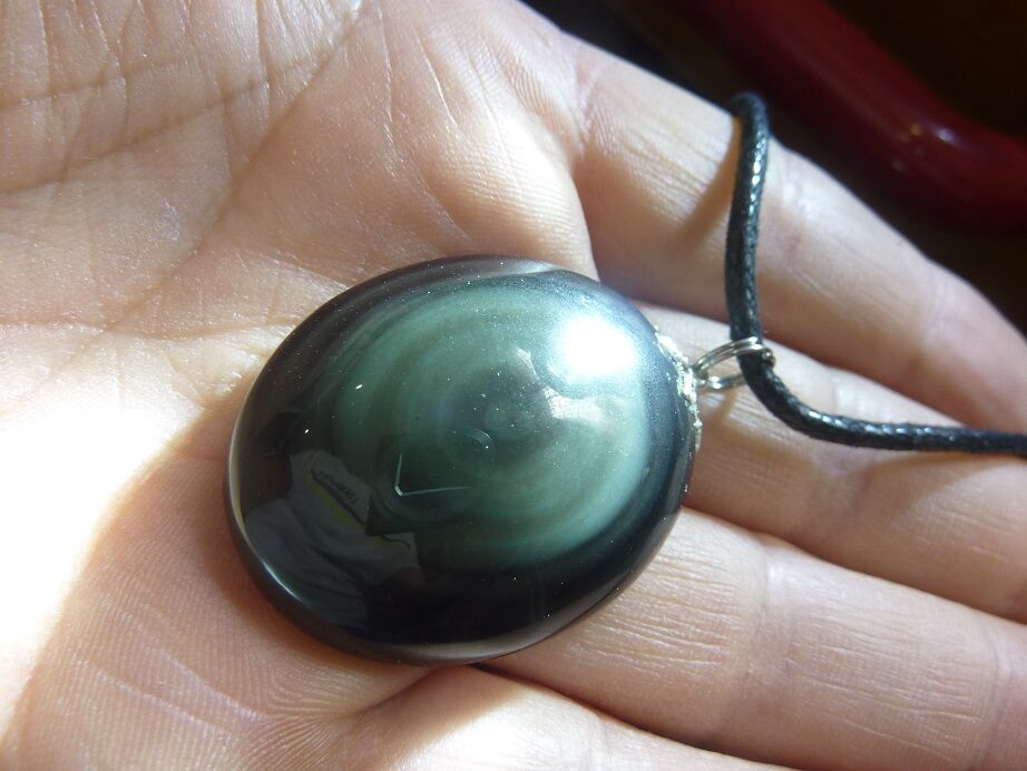 Pendentif Obsidienne oeil céleste ref 0107