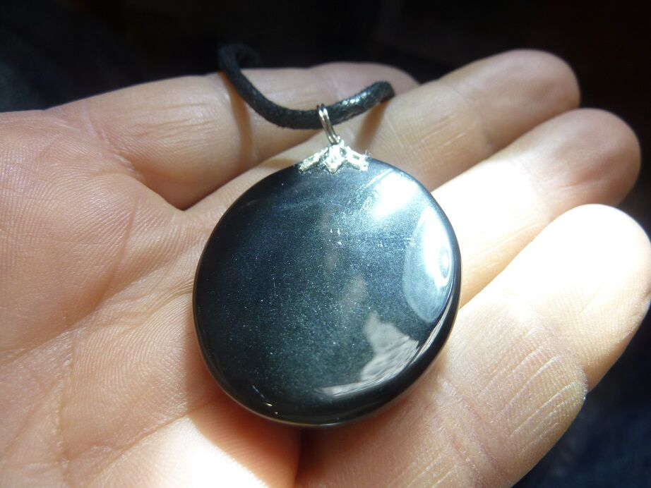 Pendentif Obsidienne oeil céleste ref 0107