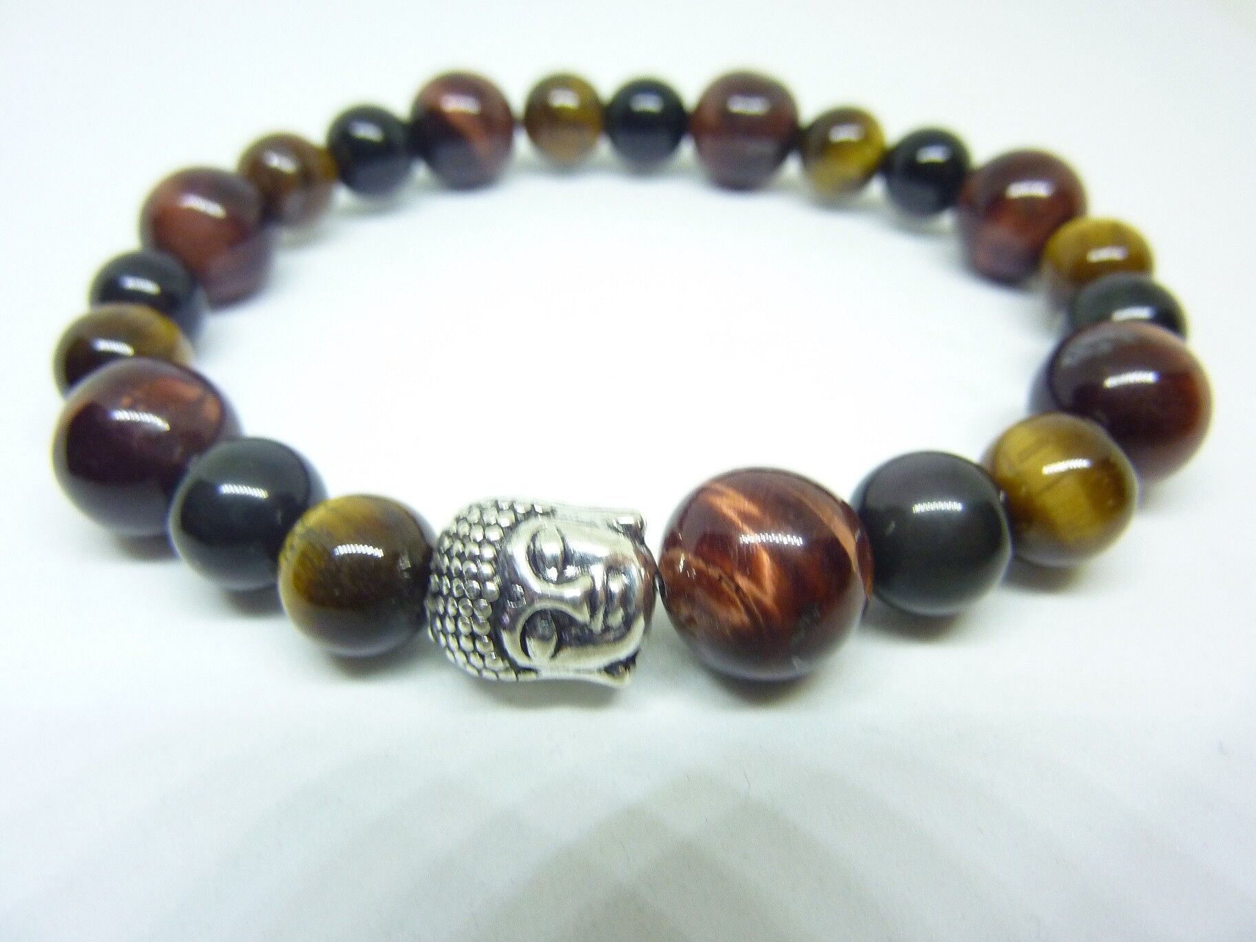 BRACELET PROTECTION BOUDDHA OEIL DE TIGRE TAUREAU TOURMALINE NOIRE – Image 4