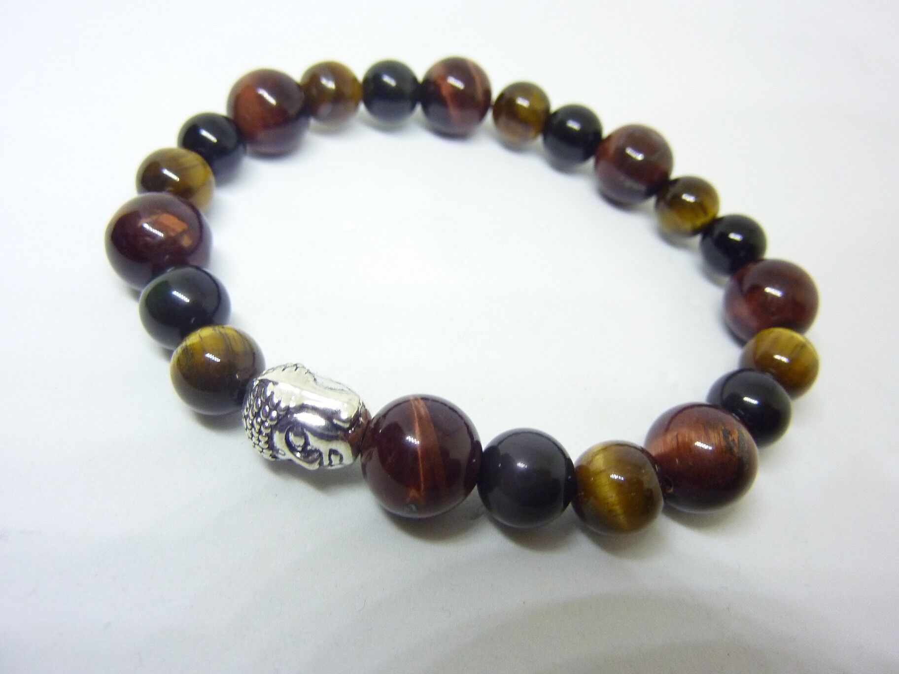 BRACELET PROTECTION BOUDDHA OEIL DE TIGRE TAUREAU TOURMALINE NOIRE – Image 5