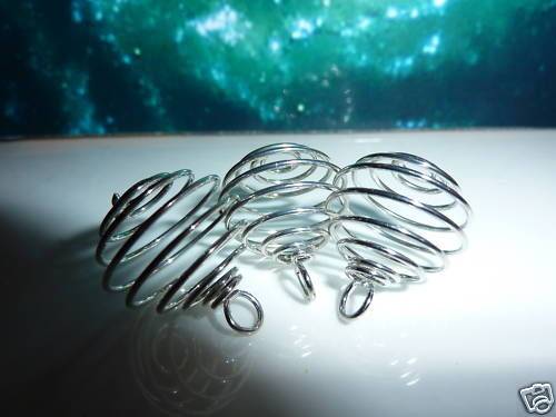 LOT DE 6 SPIRALE CAGE pendentif 2.6 CM X 1.9CM
