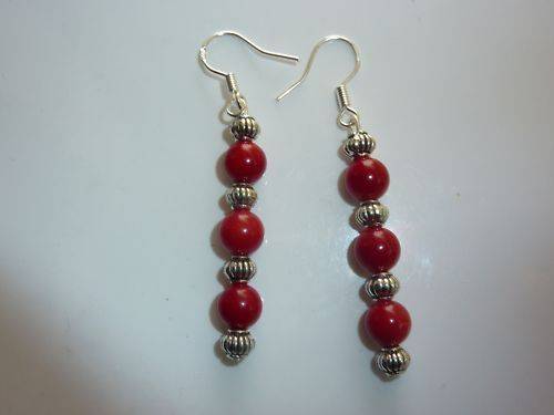 BOUCLES D'OREILLES CORAIL ROUGE