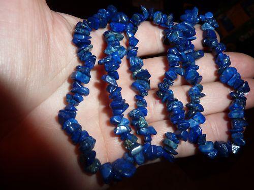 Lot de 3 bracelets lapis lazuli perles multiformes 6-10mm