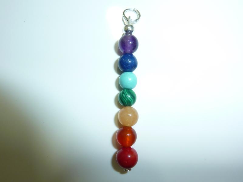 Pendentif chakras pierres naturelles perles rondes 6mm