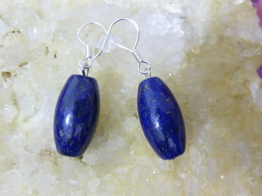 Boucles d'oreilles Lapis lazuli 2 x 1 cm