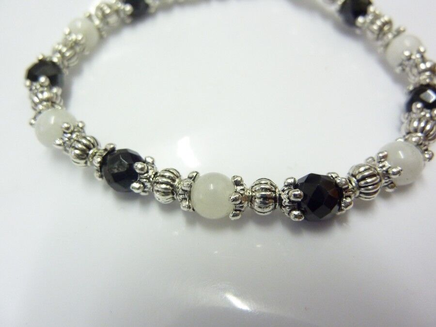 BRACELET SPINELLE TOURMALINE NOIRE PIERRE DE LUNE – Image 2