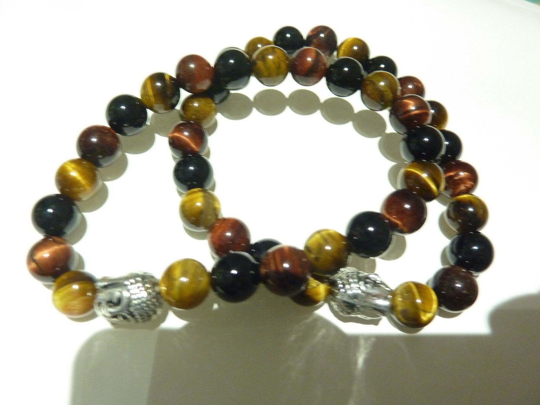 BRACELET PROTECTION BOUDDHA: OEIL DE TAUREAU-OEIL DE TIGRE-TOURMALINE NOIRE – Image 5