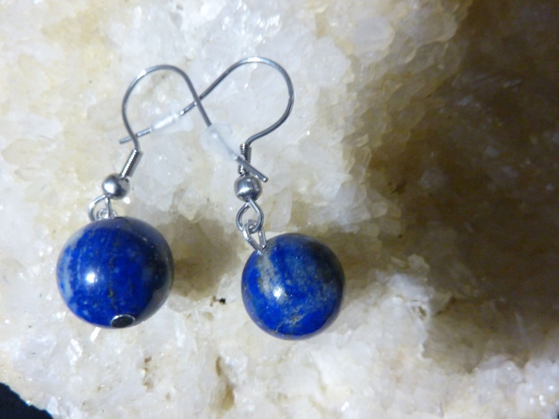 BOUCLES D'OREILLES LAPIS LAZULI NON TRAITÉ NON COLORÉ