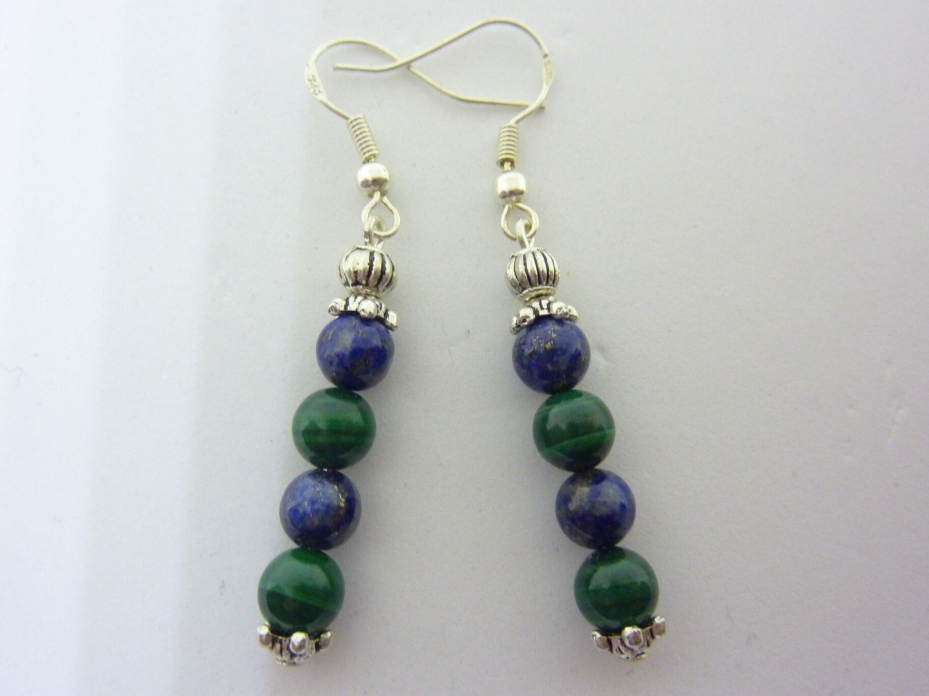 Boucles d'oreilles force et paix MALACHITE-LAPIS LAZULI – Image 2