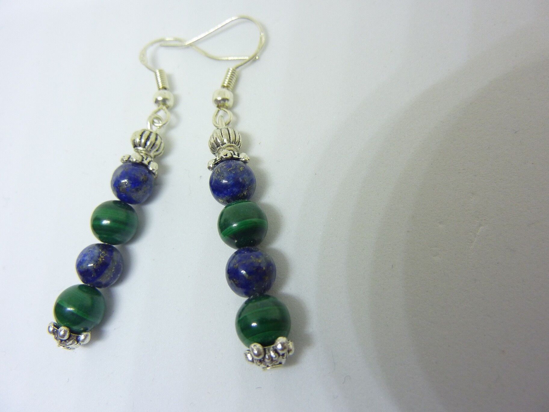 Boucles d'oreilles force et paix MALACHITE-LAPIS LAZULI
