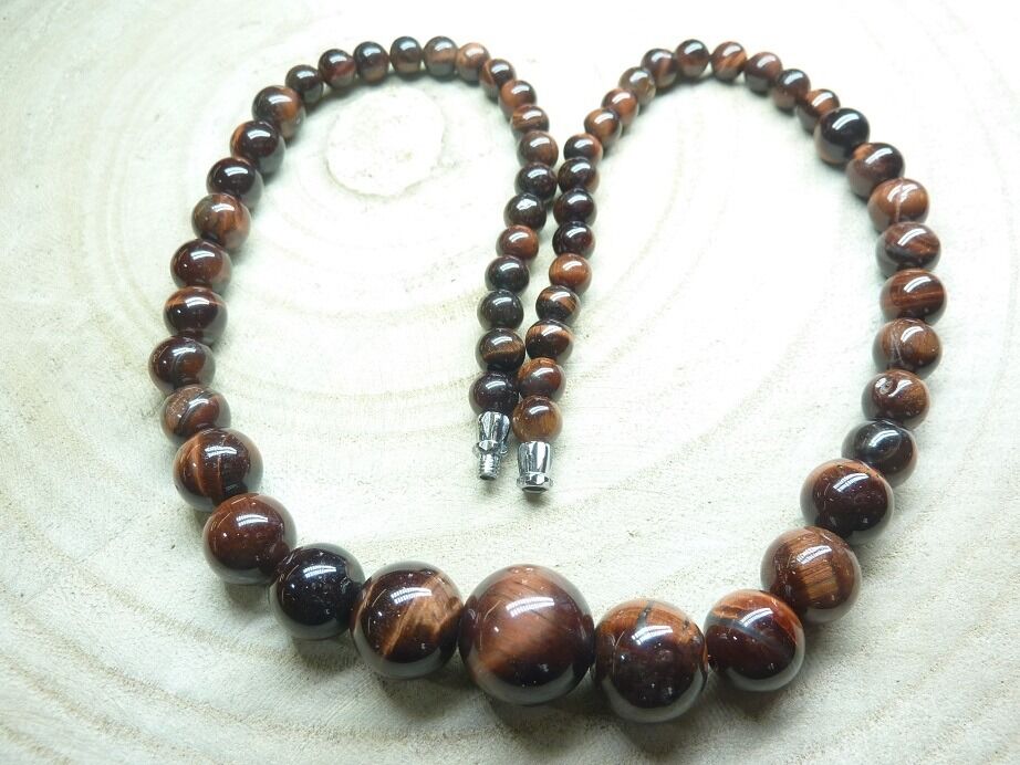 Collier oeil de taureau - Perles rondes 14-12-6 mm