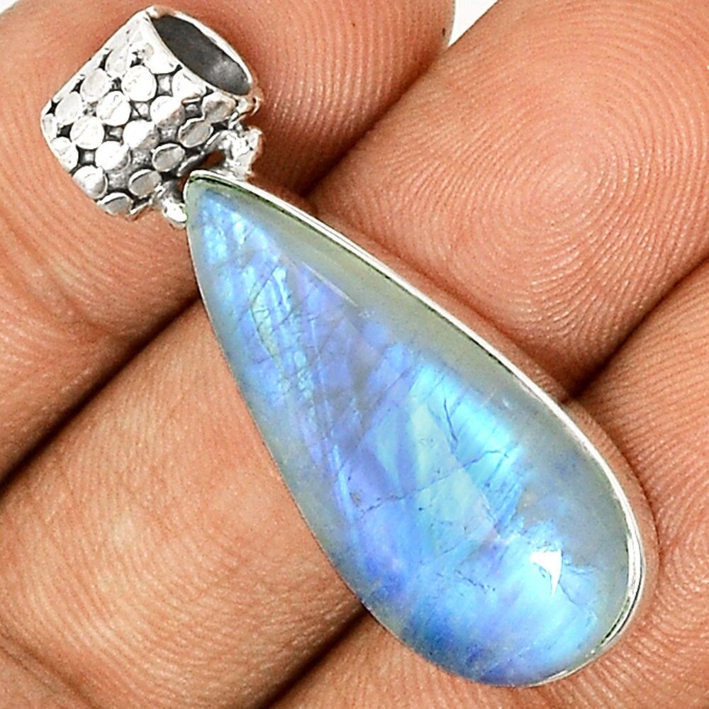 PENDENTIF PIERRE DE LUNE MONTURE EN ARGENT 925 REF 9557