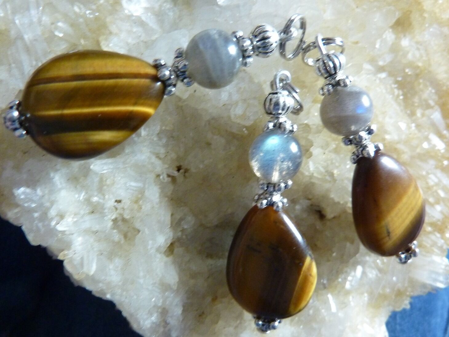 Pendentif protection: Labradorite-oeil de tigre