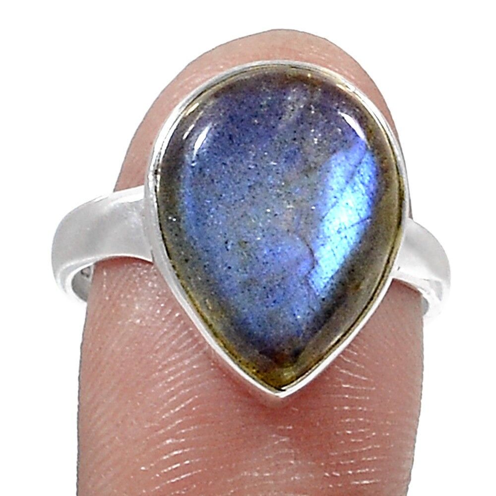 SUBLIME BAGUE EN LABRADORITE & ARGENT 925 TAILLE 56 1/2 ref 6604 – Image 4