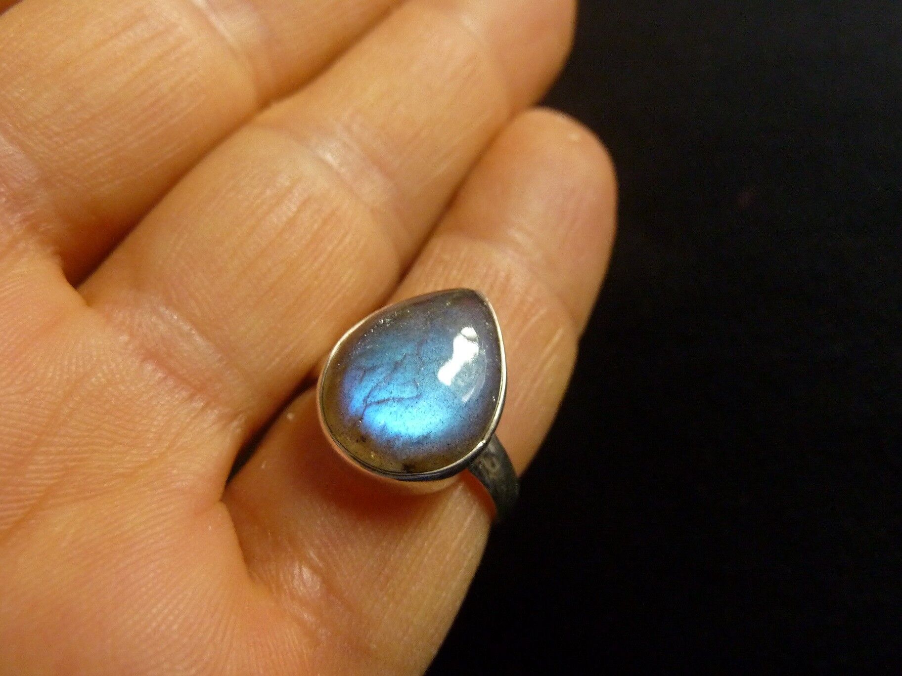 SUBLIME BAGUE EN LABRADORITE & ARGENT 925 TAILLE 56 1/2 ref 6604 – Image 3