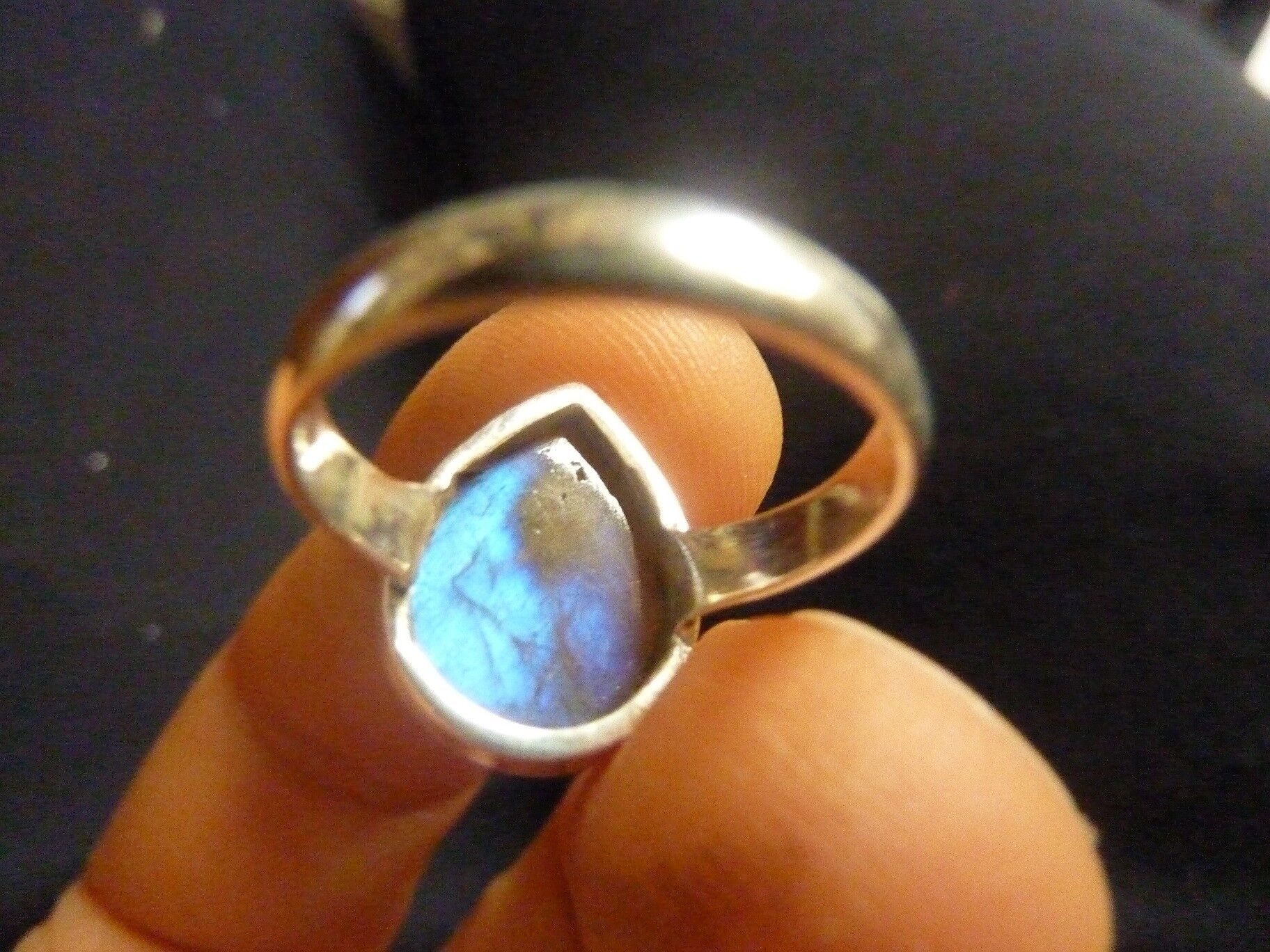 SUBLIME BAGUE EN LABRADORITE & ARGENT 925 TAILLE 56 1/2 ref 6604 – Image 2