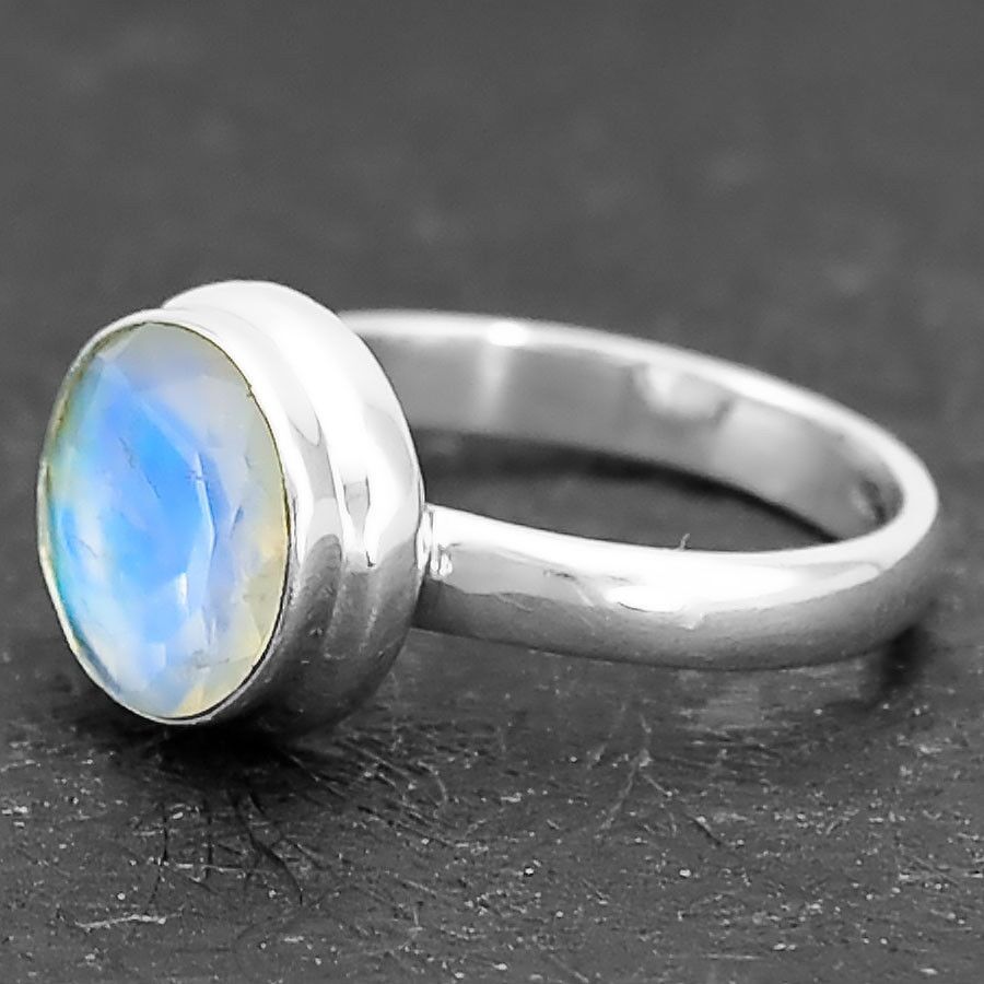 BAGUE PIERRE DE LUNE MONTURE EN ARGENT 925.TAILLE 57 3/4 REF 3424 – Image 2