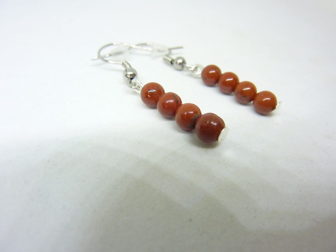 BOUCLES D'OREILLES JASPE ROUGE