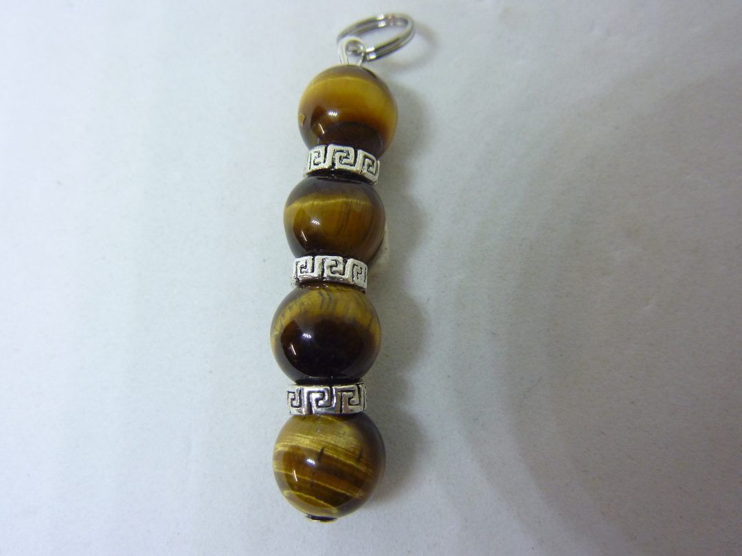 Pendentif Oeil de tigre-Perles rondes 8 mm