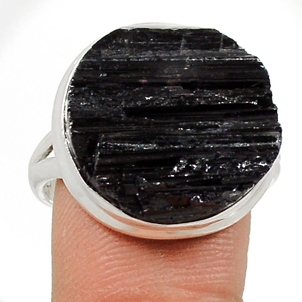 Bague Tourmaline brut monture argent 925 TAILLE 60 ref 9626