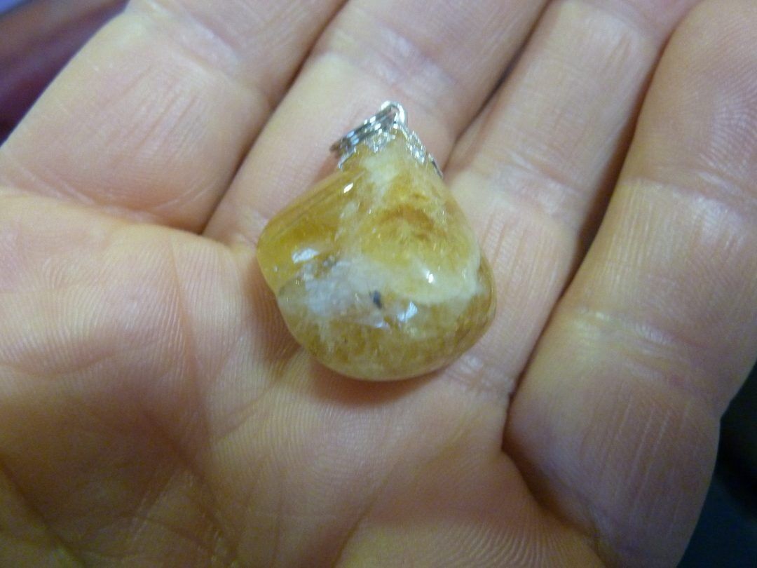 PENDENTIF HELIODORE GEMME 10 FOIS +PUISSANT QUE LA CITRINE! ref 3630