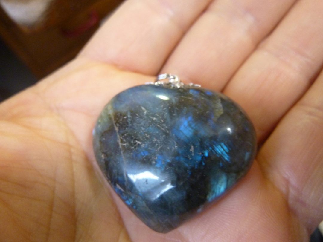 Pendentif coeur labradorite 27 gr ref 6486
