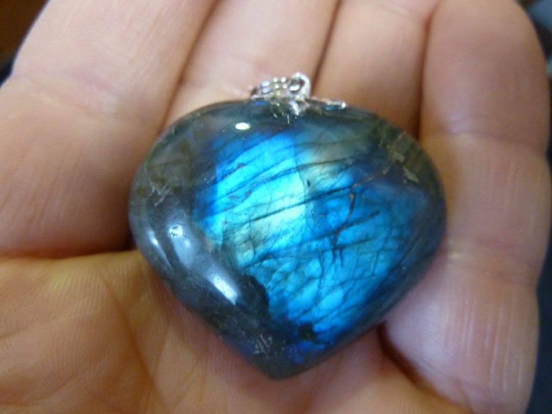 Pendentif coeur labradorite 27 gr ref 6486