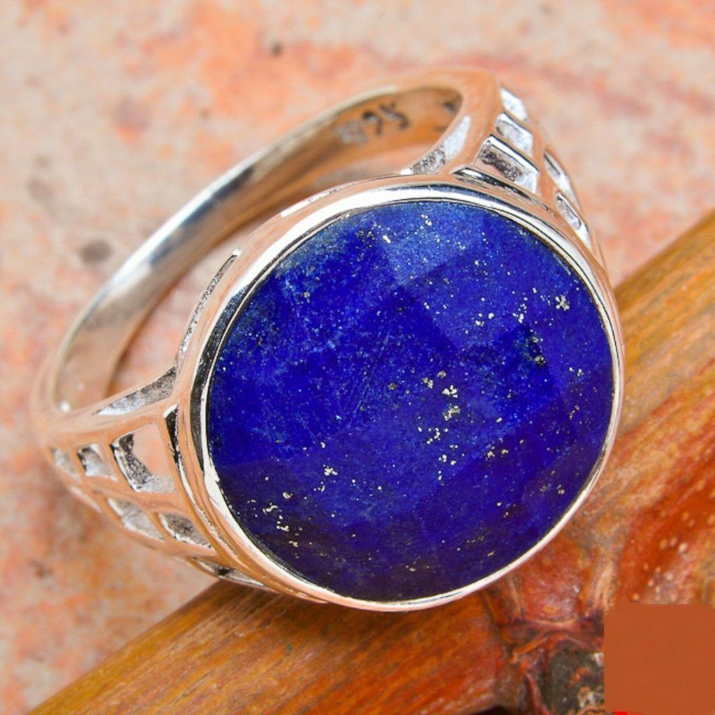 BAGUE LAPIS LAZULI MONTURE ARGENT 925 TAILLE 54 ref 5529