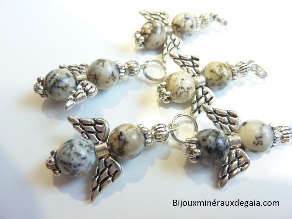 Pendentif Merlinite opale dentritique ange